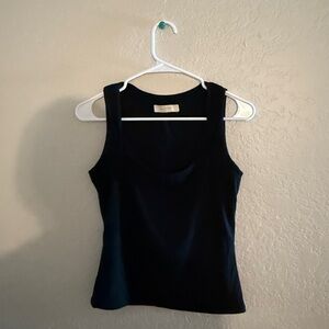 Black Sleeveless Square Neck Tank Top